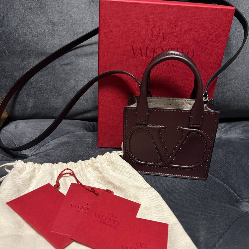 VALENTINO GARAVANI Calfskin VLogo Micro Walk Tote